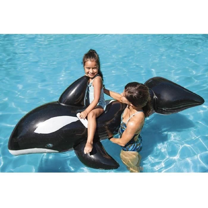 straddling inflatable killer whale with handles 2.03x1.02m