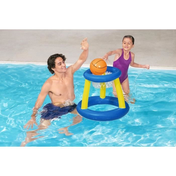 Floating basketball hoop, ball, 3 rings, diameter 61 cm
