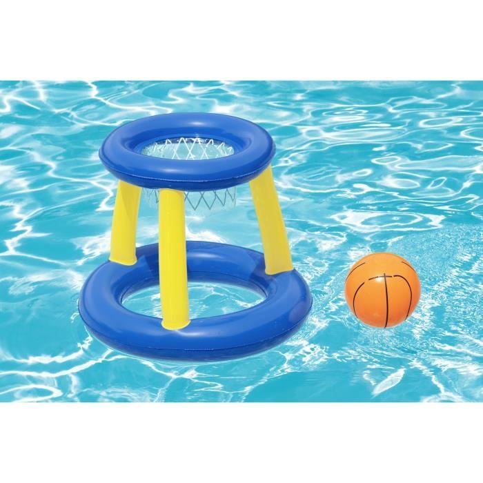 Floating basketball hoop, ball, 3 rings, diameter 61 cm