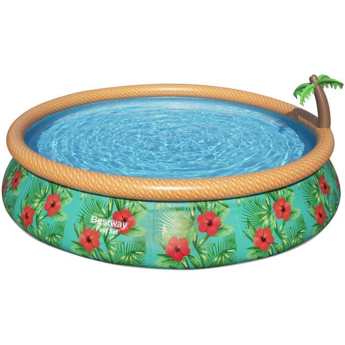 Self -ground above -ground pool kit Bestway - Fast Set - 457 x 84 cm - Round (delivered with a filtration pump and a ladder)