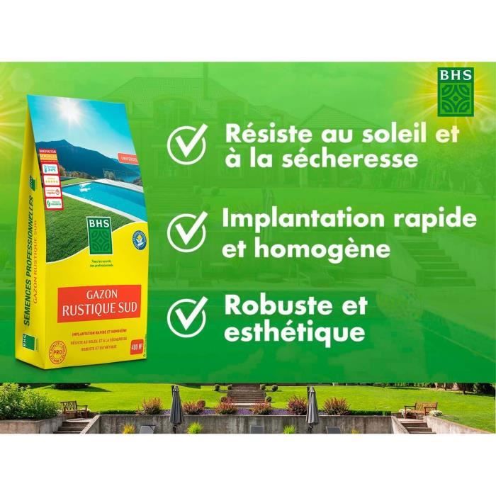 Lawn - BHS - Rustic South Lawn - 10kg - Resistant to dry conditions thanks to tall fescue. Fast and even.