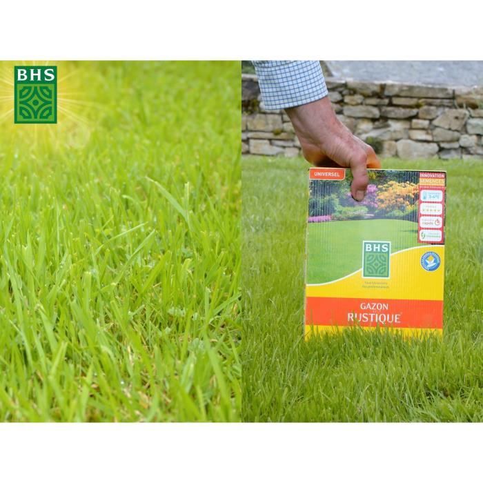 Lawn - BHS - Rustic Lawn 20kg, for traditional gardens and all types of soil. Dense, attractive, fast-growing, and durable.