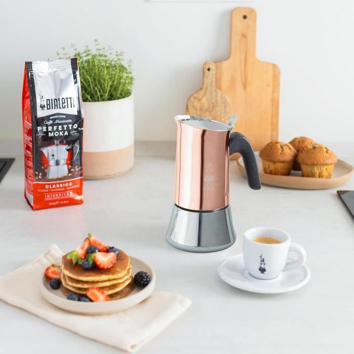 Italian coffee maker - BIALETTI - NEW VENUS - 6 cups - 0.24 L - Copper