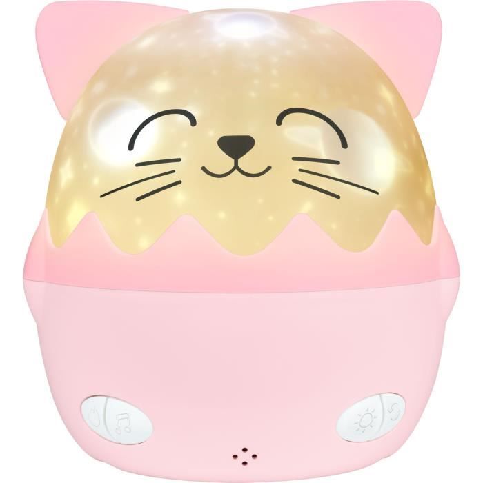 Wireless musical night light - BIGBEN - Cat - 360° projection, 13 films, 8 melodies, Remote control, USB-C battery