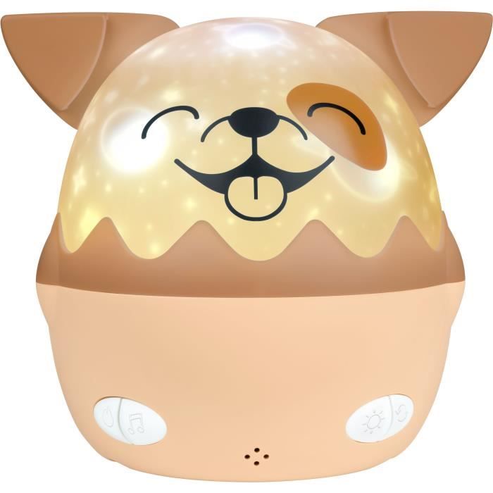 Wireless Musical Night Light - BIGBEN - Dog - 360° Projection, 13 Movies, 8 Melodies, Remote Control, USB-C Battery