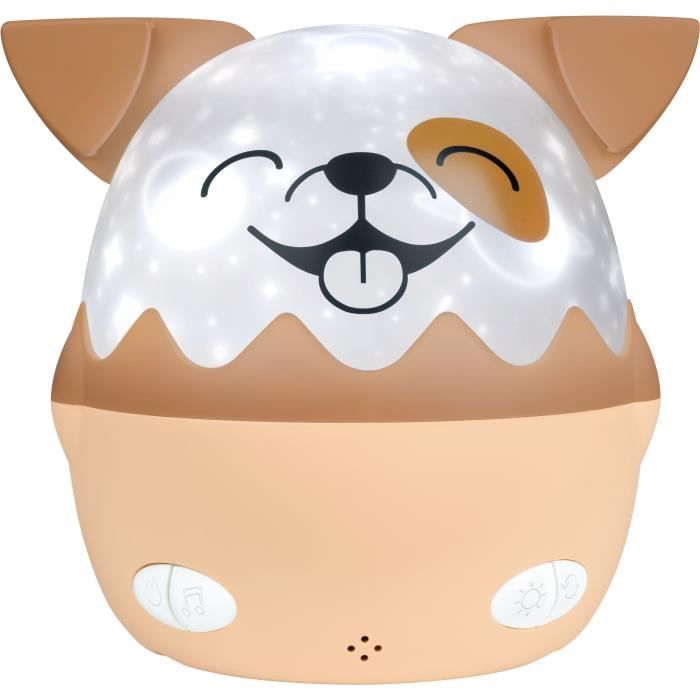 Wireless Musical Night Light - BIGBEN - Dog - 360° Projection, 13 Movies, 8 Melodies, Remote Control, USB-C Battery