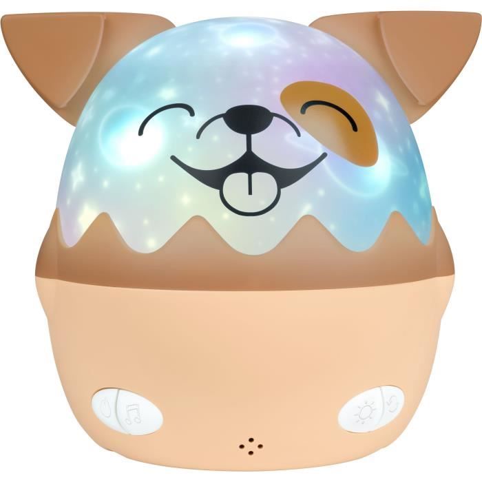 Wireless Musical Night Light - BIGBEN - Dog - 360° Projection, 13 Movies, 8 Melodies, Remote Control, USB-C Battery