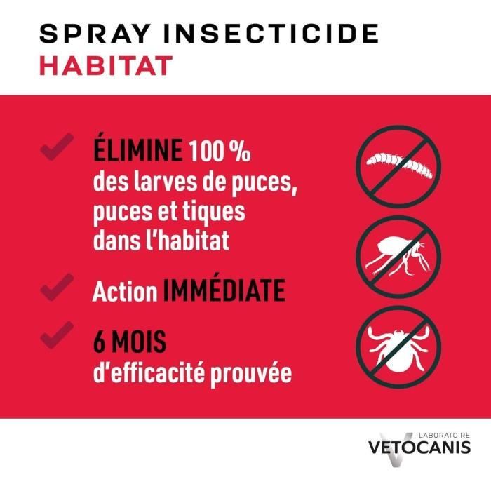 VETOCANIS Anti-flea and anti-mite spray for the home - 500 ml - For cat and dog