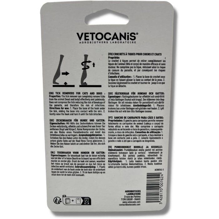 VETOCANIS Hook pulls ticks for dogs and cats