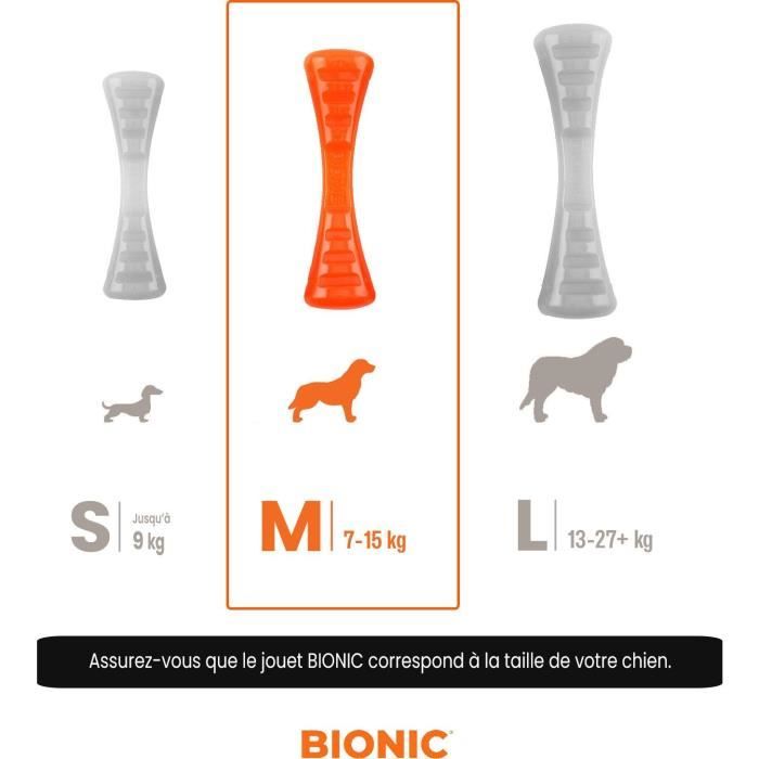 Dog toy - BIONIC - Urban stick - Size Medium 23 cm - Made of ultra-resistant rubber - lead, BPA and phthalate free