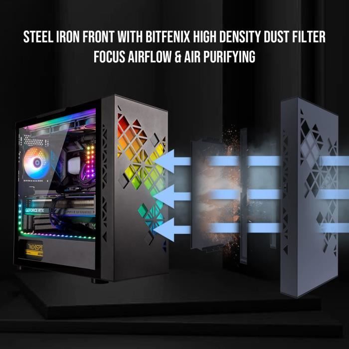 PC case without power supply - BITFENIX Tracery ARGB (Black) - Mid-tower - E-ATX format