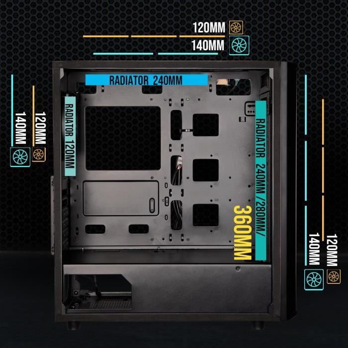 PC case without power supply - BITFENIX Saber Mesh (Black) - Mid-tower - ATX format