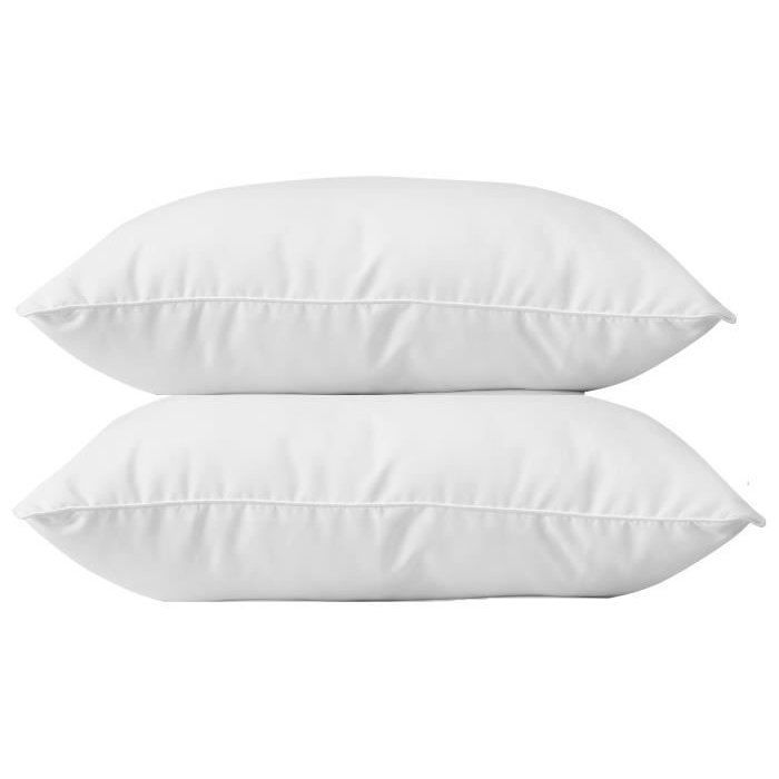 BLANREVE Set of 2 Cotton Pillows - 60 x 60 cm - White