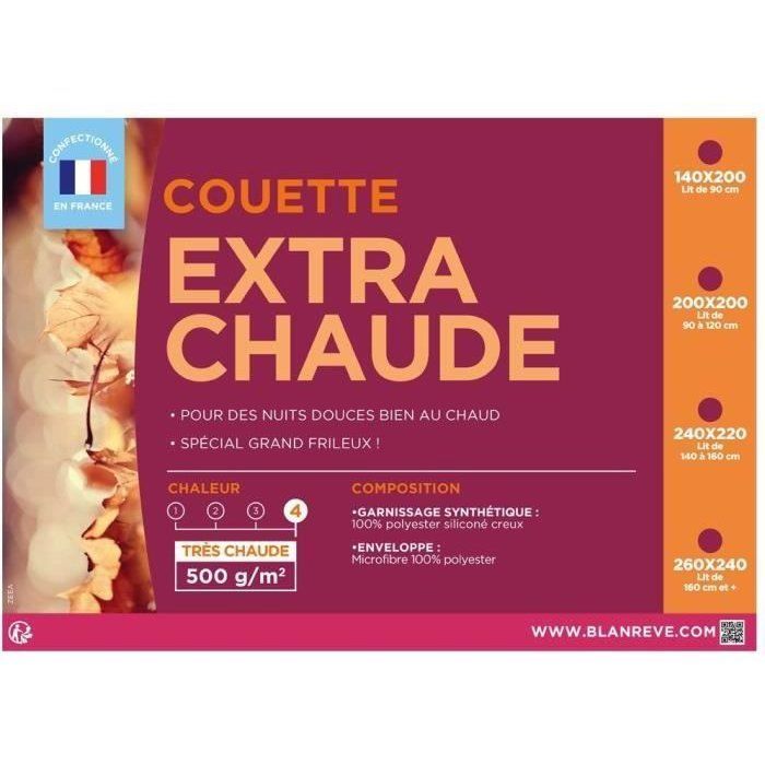 Blanreve extra hot duvet in microfiber - 200 x 200 cm - White