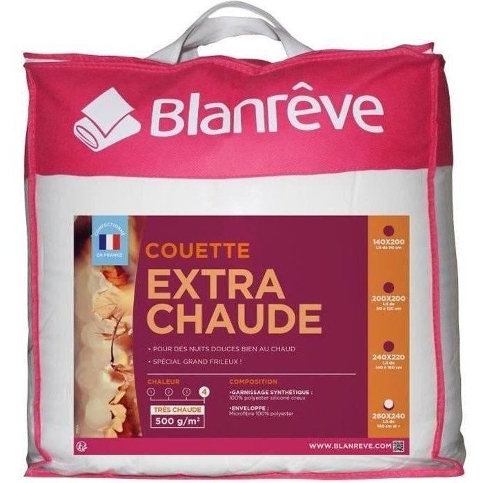 Blanreve extra hot duvet in microfiber - 240 x 260 cm - White