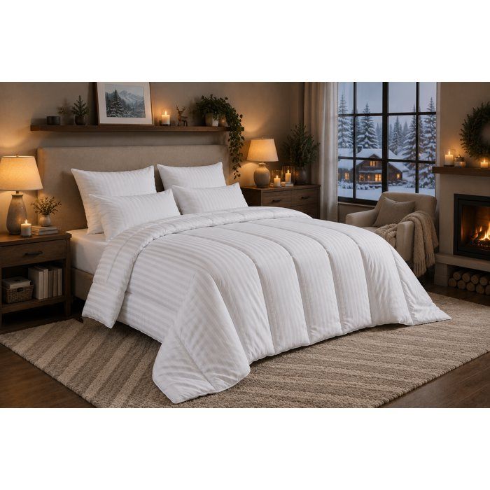 Duvet 220x240 cm BLANREVE PRESTIGE Multiprotection - 100% Polyester - 2 People - Striped Satin