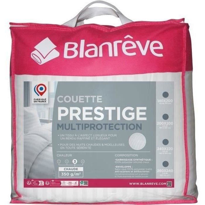 Duvet 220x240 cm BLANREVE PRESTIGE Multiprotection - 100% Polyester - 2 People - Striped Satin