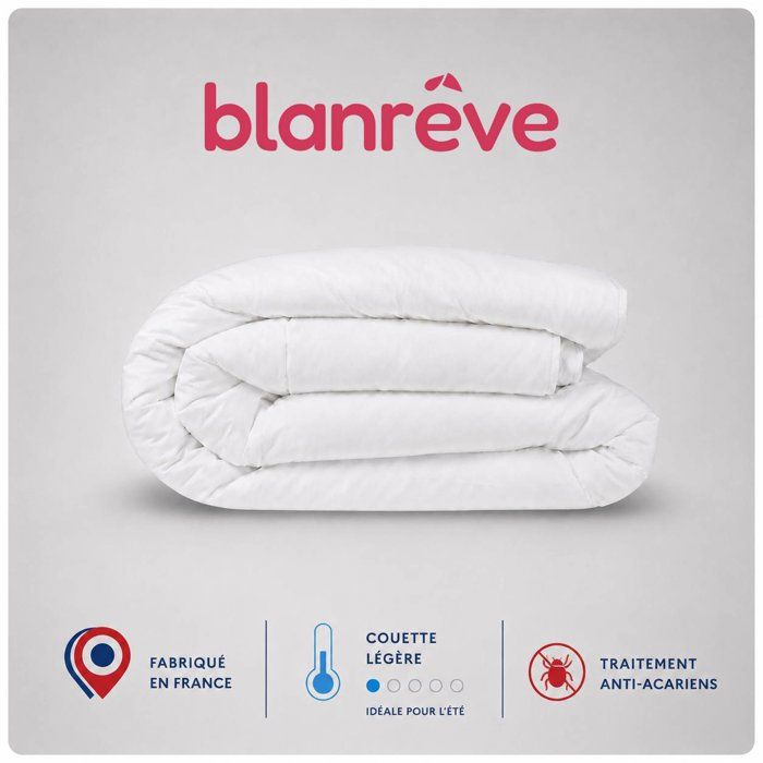 Lightweight anti-dust mite duvet - 200 gr/m² - BLANREVE - 260 x 240 cm - White