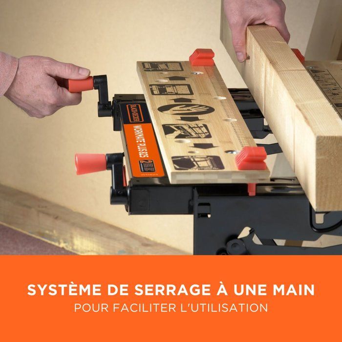 Etabli etau pliable - BLACK+DECKER - WM825-XJ - serrage a main - charge maximale de 250 kg