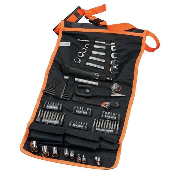 BLACK & DECKER Roll-up bag with 76 car accessories