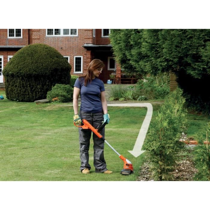 BLACK+DECKER 23 cm 18 V 2 Ah Grass Trimmer - GLC1823L20-QW - 180° Pivoting Head
