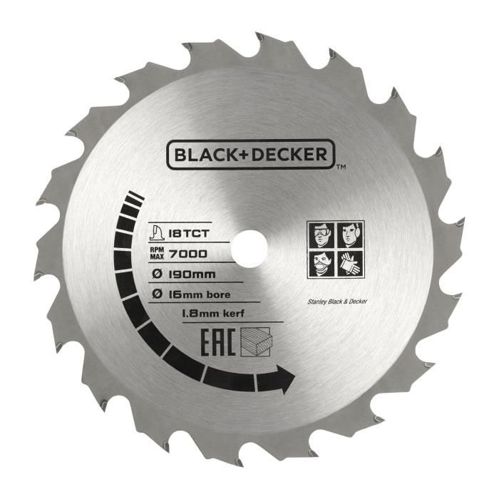 Black+Decker Circular Wire saw 1250 W CS1250LA-QS with laser aim and cutting guide, delivered with 2 blades