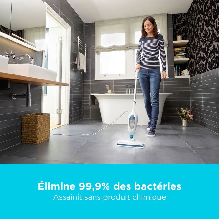 Black+Decker - FSMH13E5 -QS - Steam broom with hand cleaner 5 in 1 1300W - Tank: 350 ml - Cable: 4.8m
