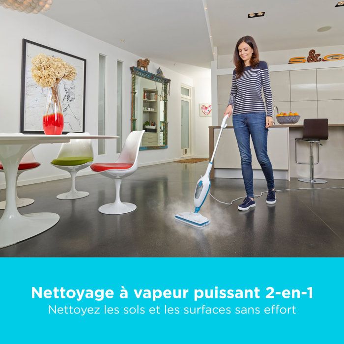 Black+Decker - FSMH13E5 -QS - Steam broom with hand cleaner 5 in 1 1300W - Tank: 350 ml - Cable: 4.8m