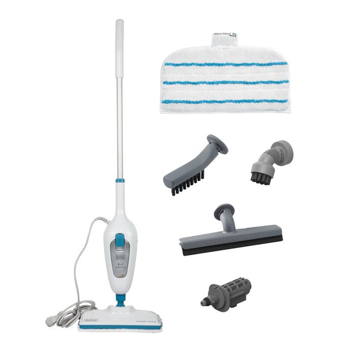 Black+Decker - FSMH13E5 -QS - Steam broom with hand cleaner 5 in 1 1300W - Tank: 350 ml - Cable: 4.8m