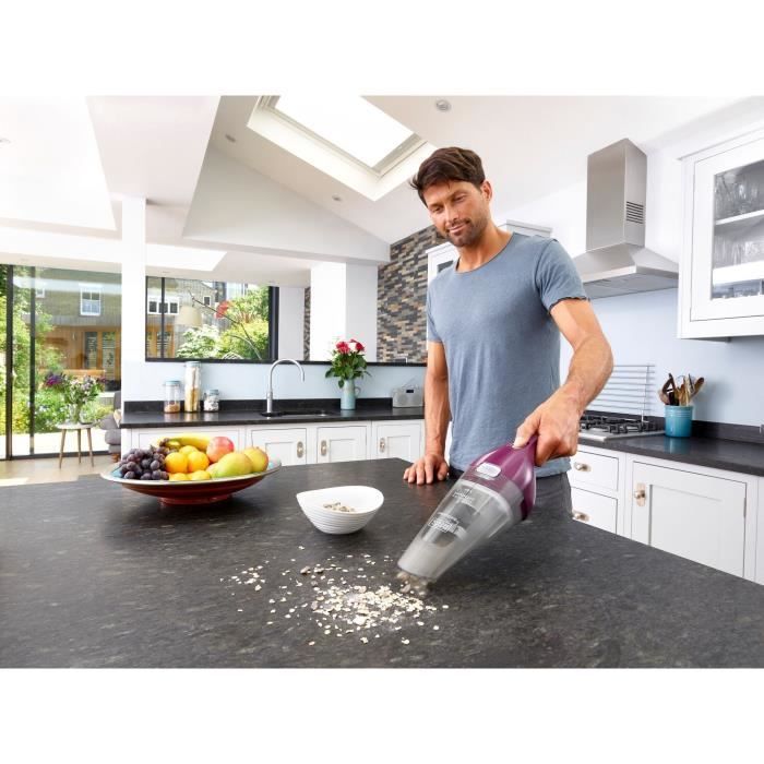 Cordless handheld vacuum cleaner - BLACK & DECKER - NVC115W-QW - 8 AW - 3.6 V 1.5 Ah - Bordeaux