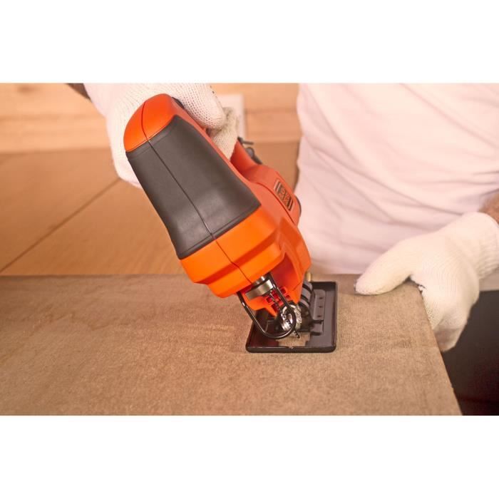 400W Jigsaw - 3000 rpm, 18mm stroke, T-blade, cutting capacity wood 65mm / steel 6mm / aluminum 10mm - BLACK+DECKER