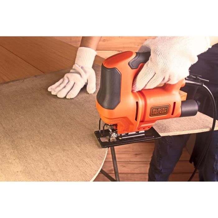 400W Jigsaw - 3000 rpm, 18mm stroke, T-blade, cutting capacity wood 65mm / steel 6mm / aluminum 10mm - BLACK+DECKER