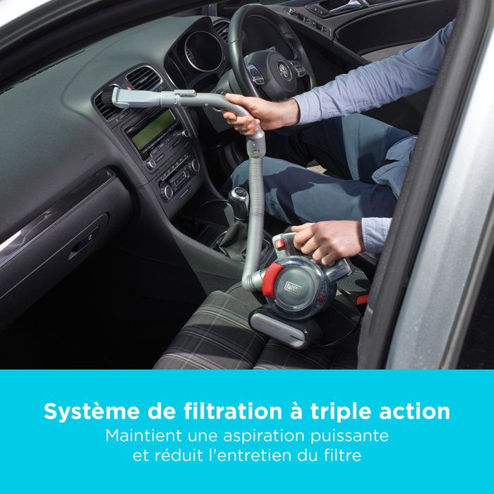 Black+Decker - PD1200AV -XJ - Dustbuster Flexi Auto 12V - Hand vacuum cleaner - Car connection - Cyclonic action