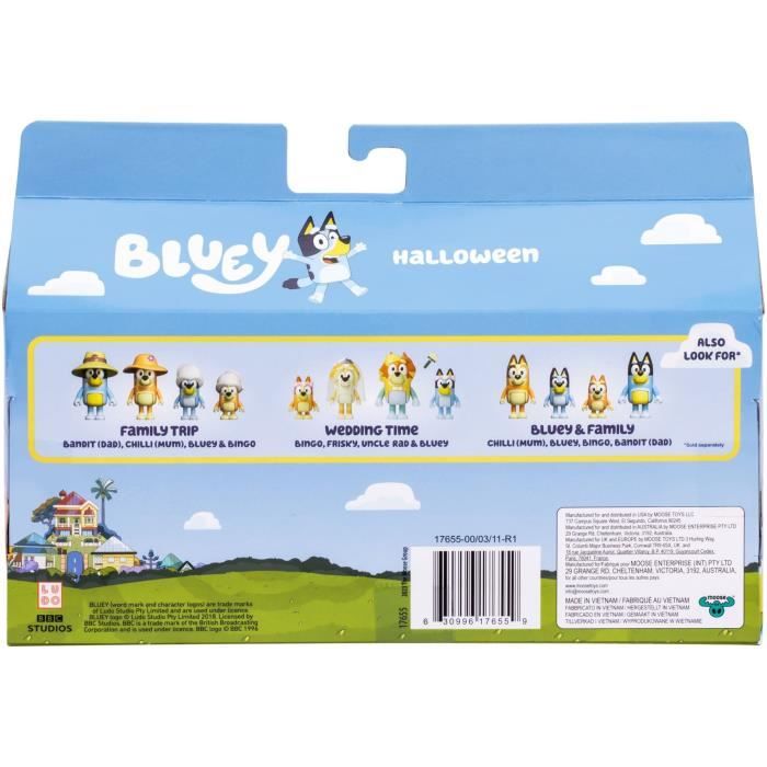 Figurine box set - BLUEY - Costumes - 4 articulated figurines - Accessories included