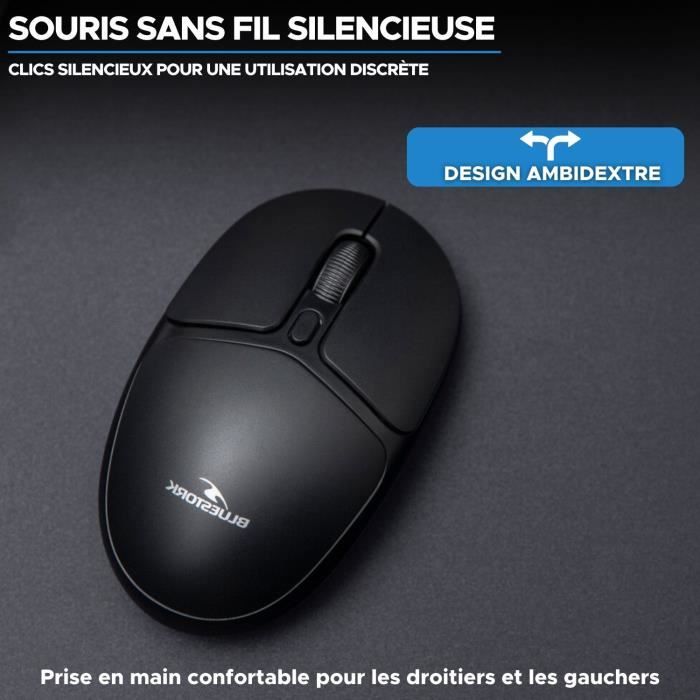 Wireless Mouse - BLUESTORK - Office 25 - PC/MAC - Black - 2.4 GHz Connection - Long Battery Life