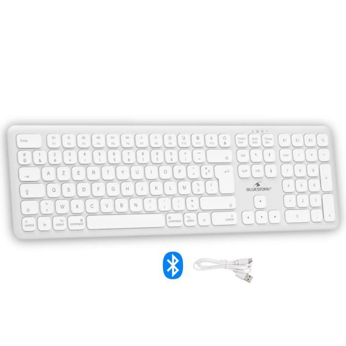 Bluetooth wireless keyboard - BLUESTORK - MAC - Full size - Mac compatible - White