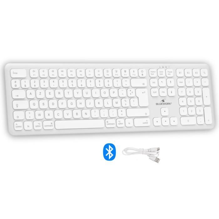 Bluetooth wireless keyboard - BLUESTORK - MAC - Full size - Mac compatible - White