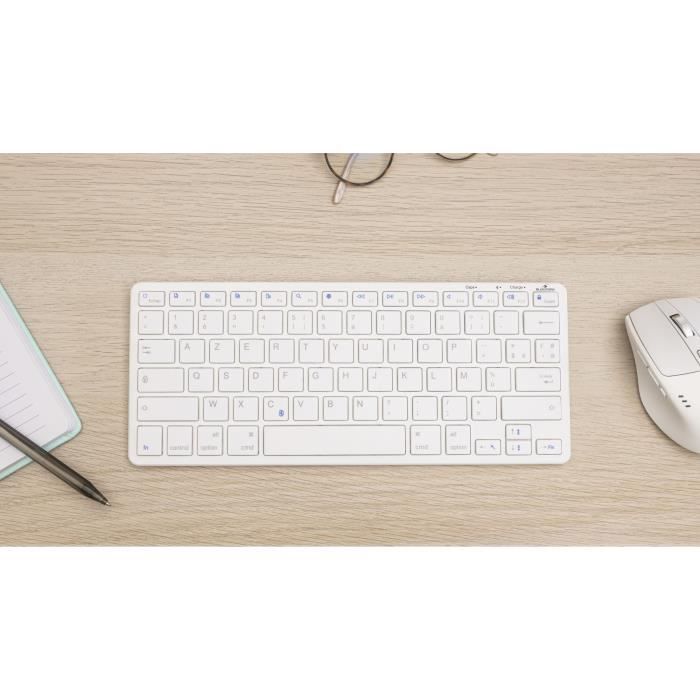Wireless Keyboard - BLUESTORK - MINI MAC R - Compact - Rechargeable - White