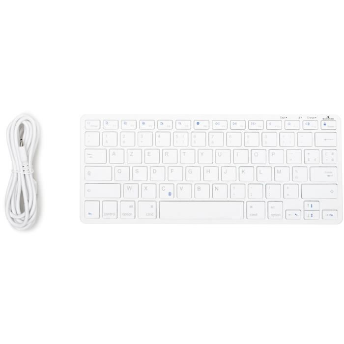 Wireless Keyboard - BLUESTORK - MINI MAC R - Compact - Rechargeable - White