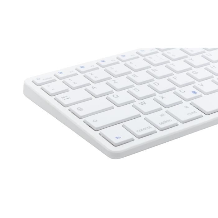 Wireless Keyboard - BLUESTORK - MINI MAC R - Compact - Rechargeable - White