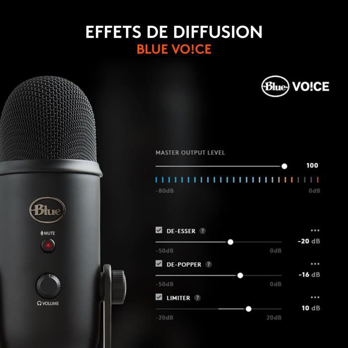 USB Microphone - Blue Yeti - For Recording, Streaming, Gaming, Podcast on PC or Mac - Black
