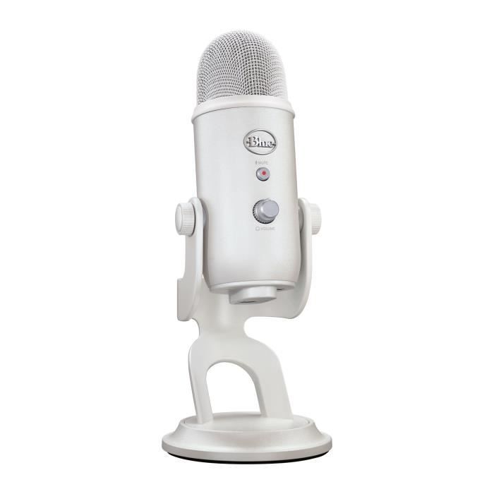 USB microphone - Blue Yeti Premium - For recording, streaming, gaming, podcast on PC or Mac - White White Mist