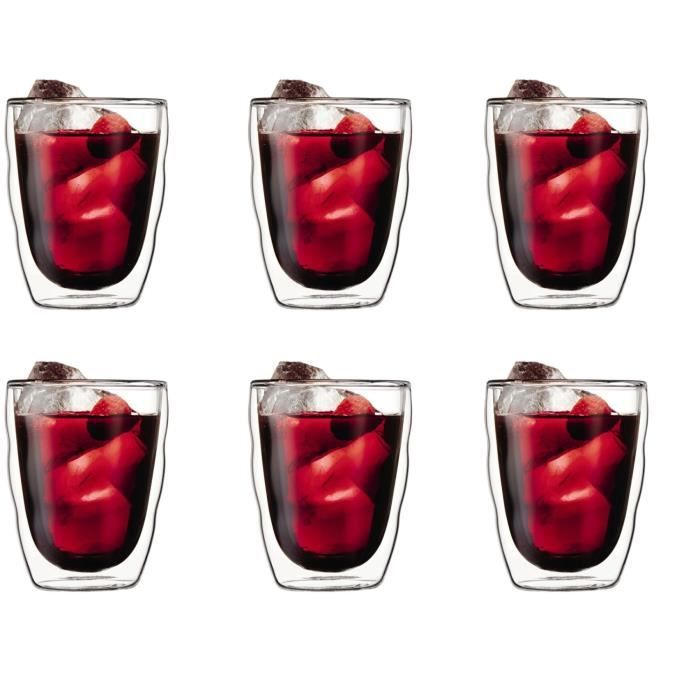 Set of 6 thermo glasses - BODUM - Pilatus - Double wall - 0.35 l - Transparent