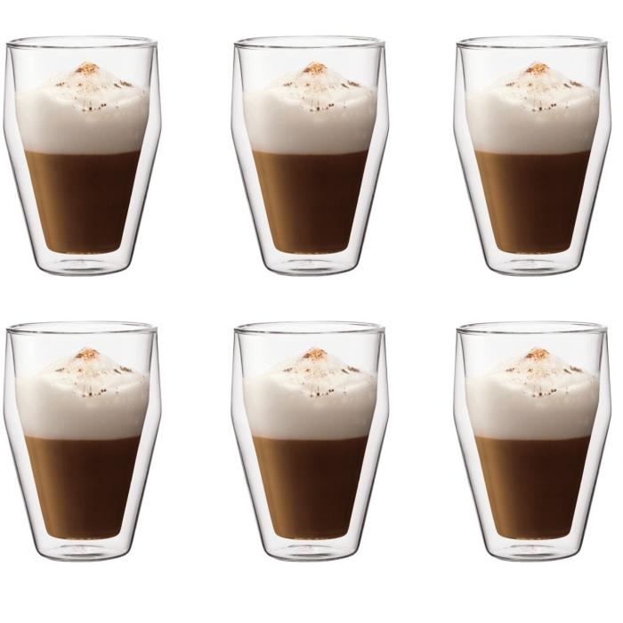Set of 6 thermo glasses - BODUM - Titlis - Double wall - 0.35 l - Transparent