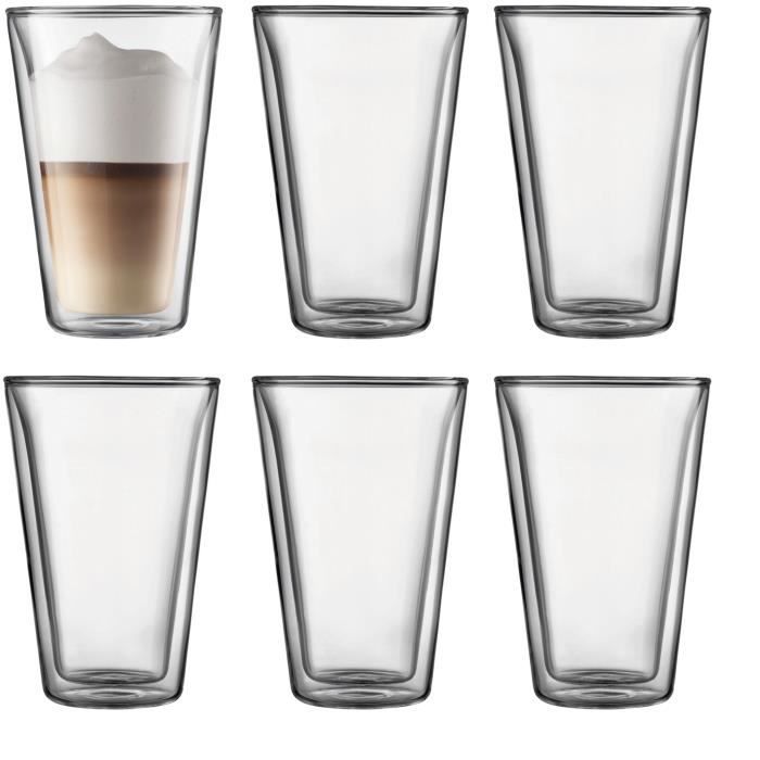 BODUM CANTEEN Set 6 Double Wall Lenses 0.4 l Transparent