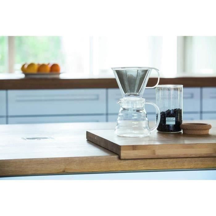 Coffee maker - BODUM - Melior - Permanent stainless steel mesh filter - 8 cups - 1.0 l - Transparent