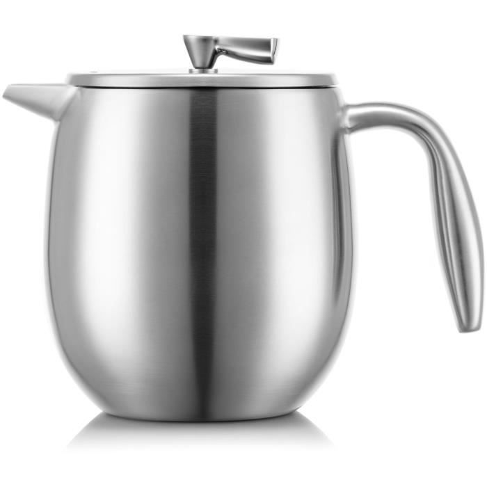 French press coffee maker - BODUM - Columbia - Double wall - 4 cups - 0.5 l - Stainless steel - Matte