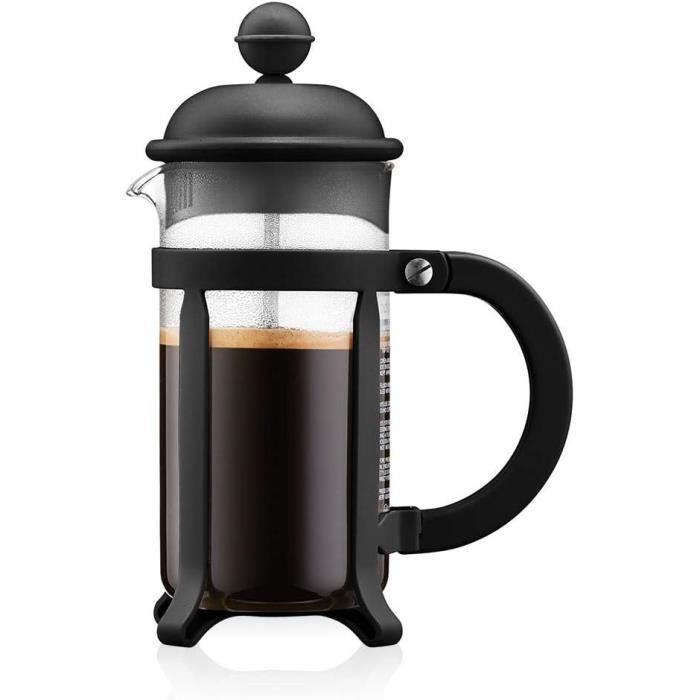 French press coffee maker - BODUM - JAVA - Black - 0.35 L - Stainless steel and borosilicate glass