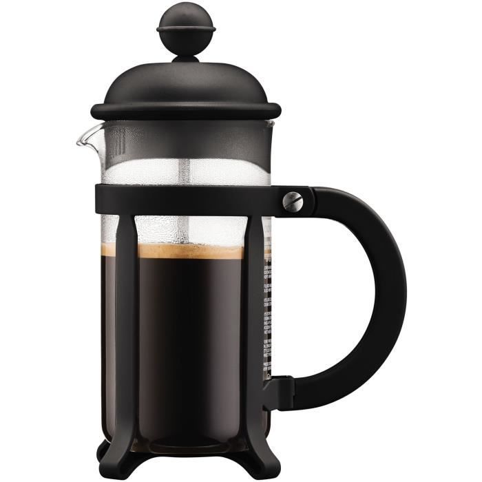 French press coffee maker - BODUM - JAVA - Black - 0.35 L - Stainless steel and borosilicate glass