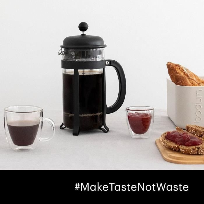 French press coffee maker - BODUM - JAVA - Black - 0.35 L - Stainless steel and borosilicate glass